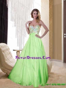 2015 Gorgeous Sweetheart Prom Dress with Beading and Ruching