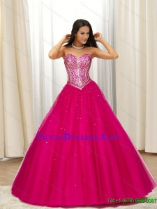 2015 Romantic Ball Gown Sweetheart Perfect Prom Dresses with Beading