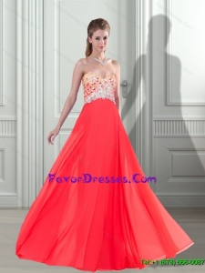 Affordable Sweetheart Floor Length 2015 Latest Prom Dresses with Beading