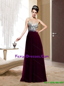 Exquisite Square Backless Beading Wine Red Unique Prom Dress for 2015