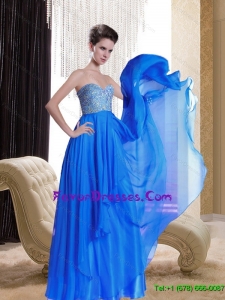 Latest 2015 Formal Beading Sweetheart Prom Dress in Royal Blue