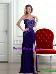 Perfect Sweetheart 2015 Perfect Prom Dresses with Sequins and High Slit