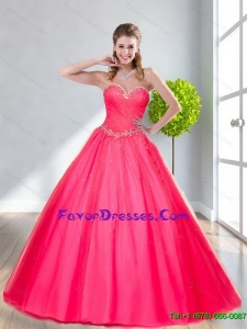 Popular Sweetheart Beading Ball Gown Perfect Prom Dresses for 2015 Spring