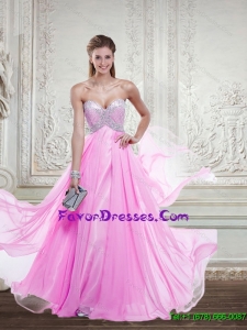 Sweetheart Exquisite 2015 Prom Dress with Beading and Ruching