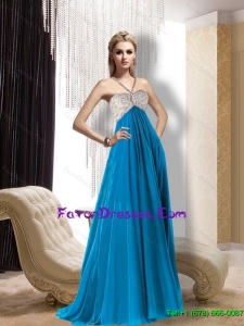 The Most Popular Halter Top 2015 Prom Dress with Beading and Ruching