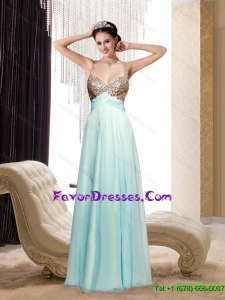 The Most Popular Spaghetti Straps Sequins 2015 Prom Dress with Criss Cross