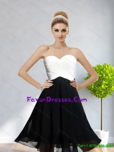 The Super Hot Sweetheart Ruching 2015 Formal Prom Dress in White and Black