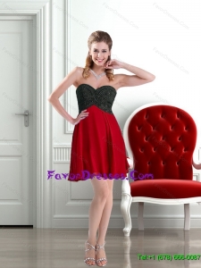 2015 Discount Sweetheart Red 2015 Discount Sweetheart Red Cheap Bridesmaid Dress with Beading with Beading