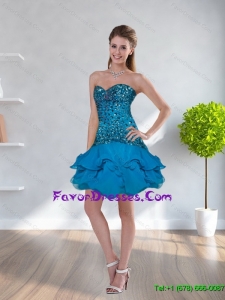 2015 New Style Sweetheart Sequins Empire Vintage Mother Dress in Teal