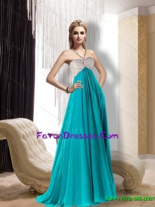 2015 Popular Beading and Ruching Teal Bridesmaid Dresses