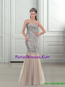 2015 Wonderful Mermaid Beading and Sequins Vintage Mother Dresses in Champagne