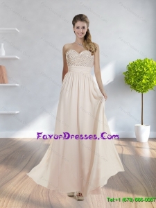 Fashionable Sweetheart Ruching Floor Length Plus Size Prom Dress for 2015