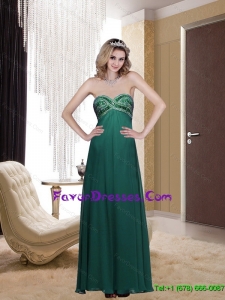 2015 Popular Sweetheart Floor Length Cheap Bridesmaid Dress in Dark Green