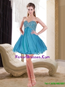 Remarkable Sweetheart Chiffon Beading Most Popular Prom Dresses in Teal
