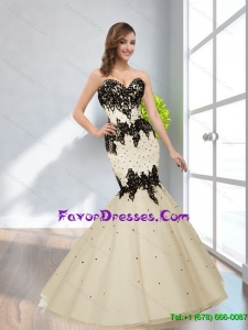 2015 Fashionable Mermaid Multi Color Mother Dresses with Appliques