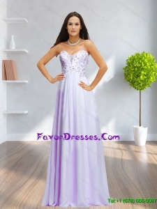 2015 Pretty Sweetheart Beading and Ruching Bridesmaid Dress in Lavender