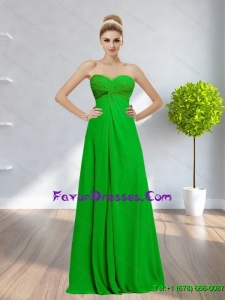 2015 Sweetheart Backless Ruching Mother Dress in Spring Green
