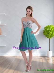 Discount Sweetheart Turquoise 2015 Short Mother Dress with Appliques