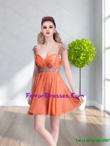 Elegant 2015 Beading Off The Shoulder Orange Red Popular Mother Dresses