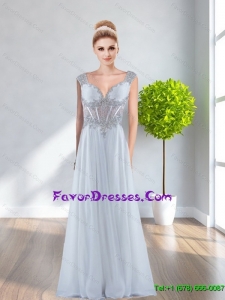Elegant 2015 Empire Square Backless Beading White Cheap Bridesmaid Dress