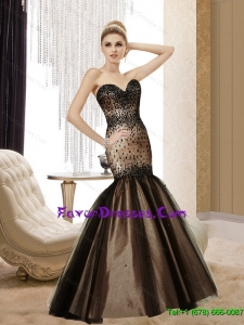 Perfect 2015 Mermaid Sweetheart Beading Tulle Chocolate Vintage Mother Dresses