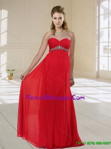 2015 Brand New Sweetheart Floor Length Red Mother Dress with Beading