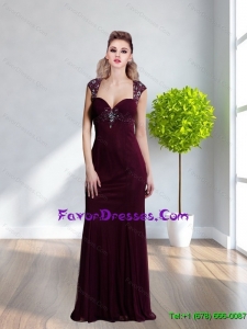 2015 The Most Popular Burgundy Mother Dresses with Beading
