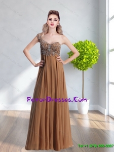 2015 The Most Popular One Shoulder Mother Dresses with Ruching and Beading
