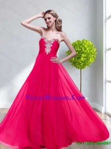 Stylish Empire Sweetheart Beading Chiffon 2015 Hot Pink Bridesmaid Dresses