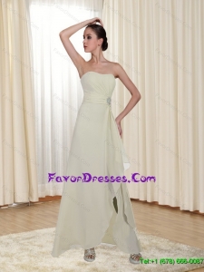 2015 Discount Strapless Beading and Ruching Mother Dress in Champagne