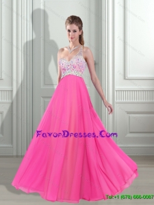 The Stylish One Shoulder Floor Length Bridesmaid Dress with Beading