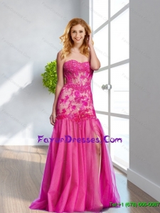 2015 Cute Sweetheart Long Mother Dress with Lace and High Slit