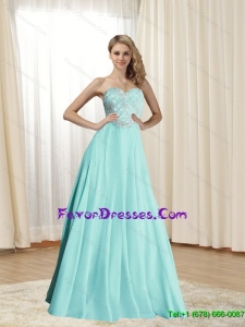 Sweetheart Floor Length 2015 Gorgeous Prom Dress with Beading