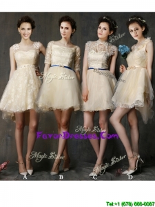 New Arrivals A Line Short Dama Dresses in Champagne