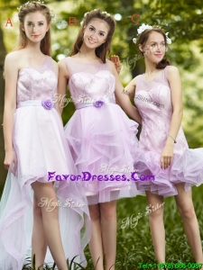 New Style Laced Lavender Tulle Dama Dresses For Summer