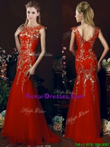 Elegant Mermaid Red Dama Dresses with Gold Sequined Appliques