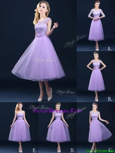 Exclusive A Line Tulle Lavender Dama Dresses in Tea Length