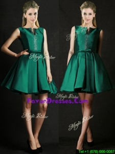 Modern A Line Green Short Mother Dresses with Beading and Belt