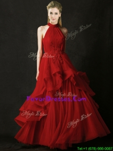 Modern A Line Halter Top Tulle Mother Dresses with Appliques