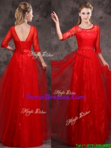 Pretty Applique and Beaded Red Prom Dresses in Tulle and Lace