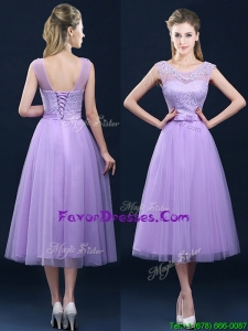 Pretty See Through Applique and Belt Prom Dresses in Tulle