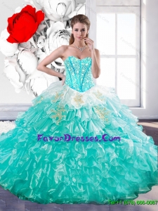 Discount Sweetheart Ball Gown Custom Made Quinceanera Dresses with Beading and Ruffles