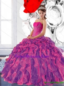 Exquisite Sweetheart 2015 Quinceanera Dress with Appliques and Ruffles