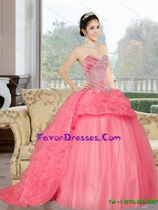 Pretty Sweetheart 2015 Sweet 16 Dress with Beading and Ruffles