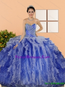 New Style Beading and Ruffles Sweet 15 Dresses in Multi Color