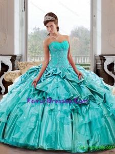Flirting Sweetheart 2015 Sweet 16 Dresses with Appliques and Pick Ups