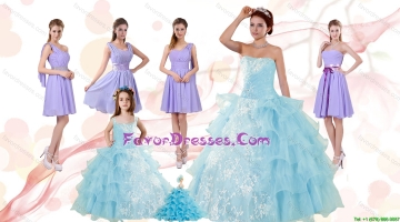 Strapless Ruffles Elegant Quinceanera Dress and Lavender Mini Length Prom Dress and Appliques and Ruffles Baby Bule Litt
