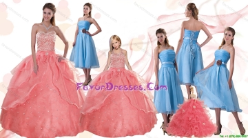 Discount Sweetheart Beading and Ruffles Quinceanera Dress and Strapless Hand Made Flower Dama Dresses and Halter Top Bea
