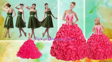 Pick Ups Ball Gown Quinceanera Dress and Strapless Ruching Short Prom Dresses and Appliques Little Girl Dress