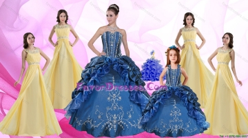 Ruffles and Beading Sweetheart Quinceanera Dress and Beading Long Dama Dresses and Halter Top Embroidery Little Girl Dre